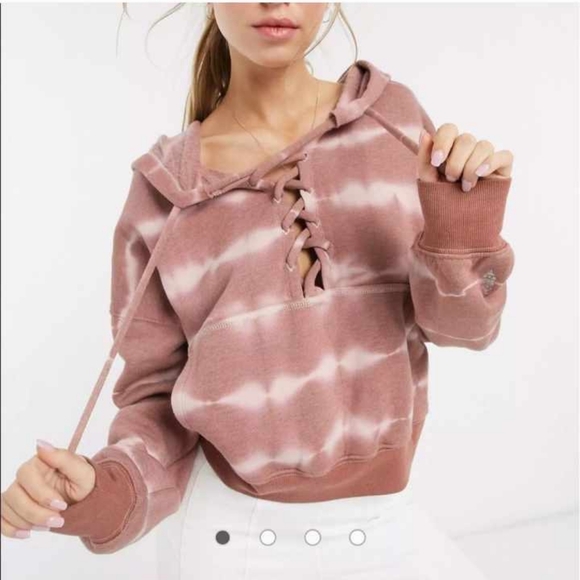 Free People Kelly Tie Dye Believer Hoodie Size Large Fireside Combo - Picture 1 of 16